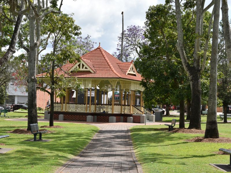 Gympie Memorial Park Bandstand after two years of repairs and restoration due to flooding in 2022