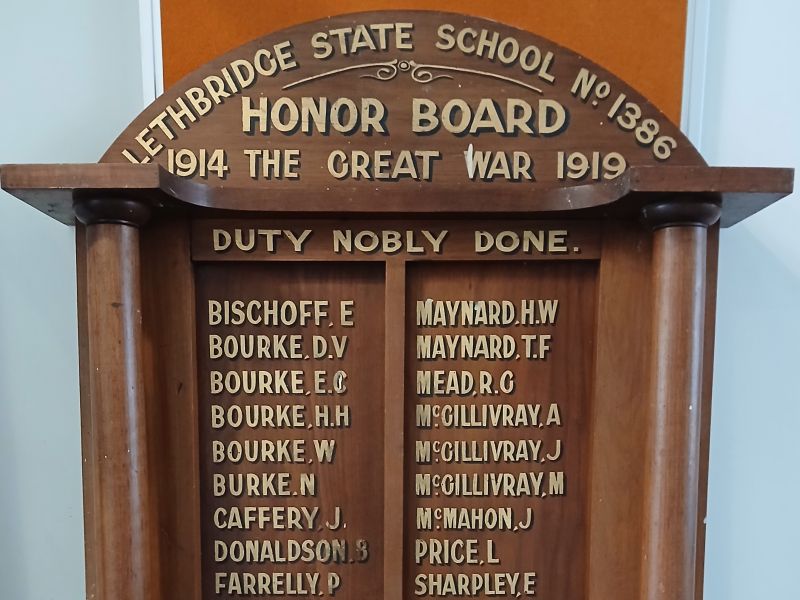 Lethbridge State School Honor Board