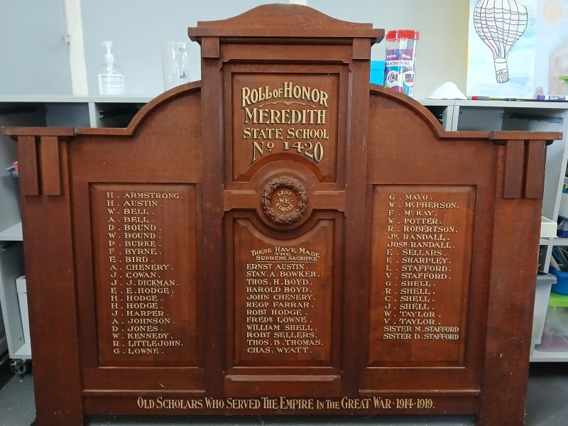 Meredith State School Roll of Honor