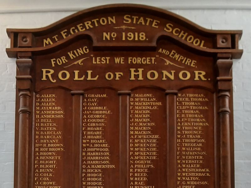Mt Egerton State School Roll of Honor