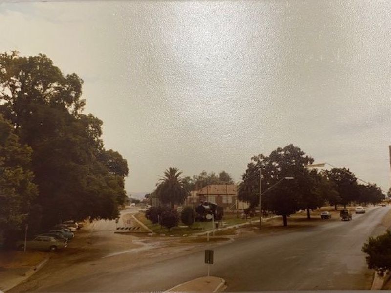 Avenue looking east towards Trawool from Viaduct 1982