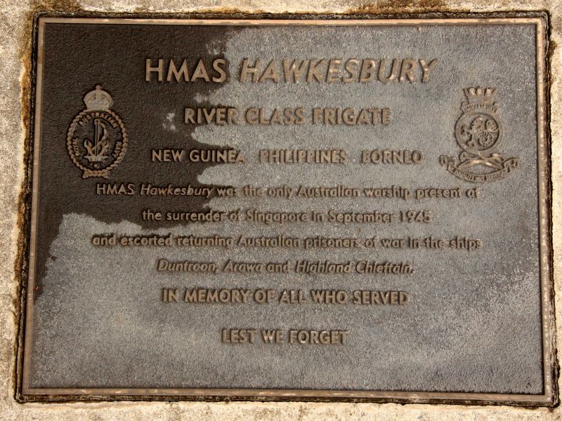 HMAS Hawkesbury River Class Frigate Memorial Plaque