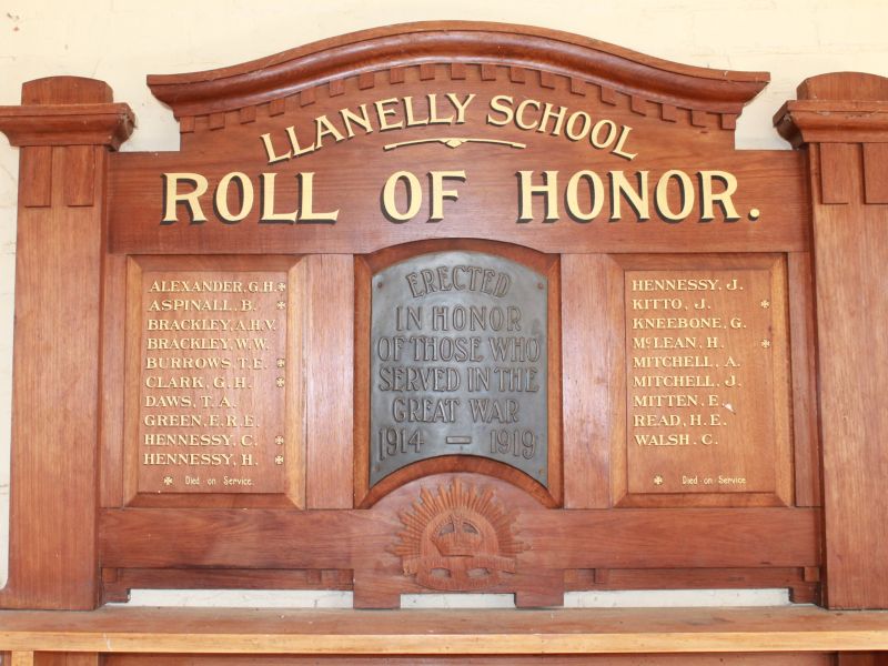 Llanelly School Roll of Honor