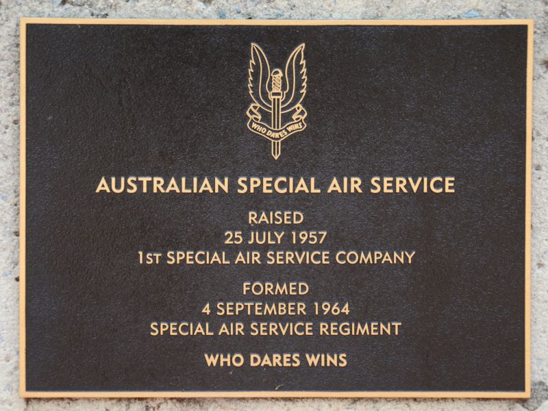 The plaque commemorating the Special Air Service Regiment