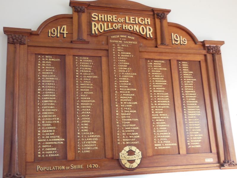Shire of Leigh Roll of Honor