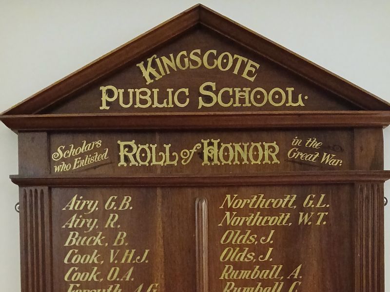 Kingscote Public School Roll of Honor