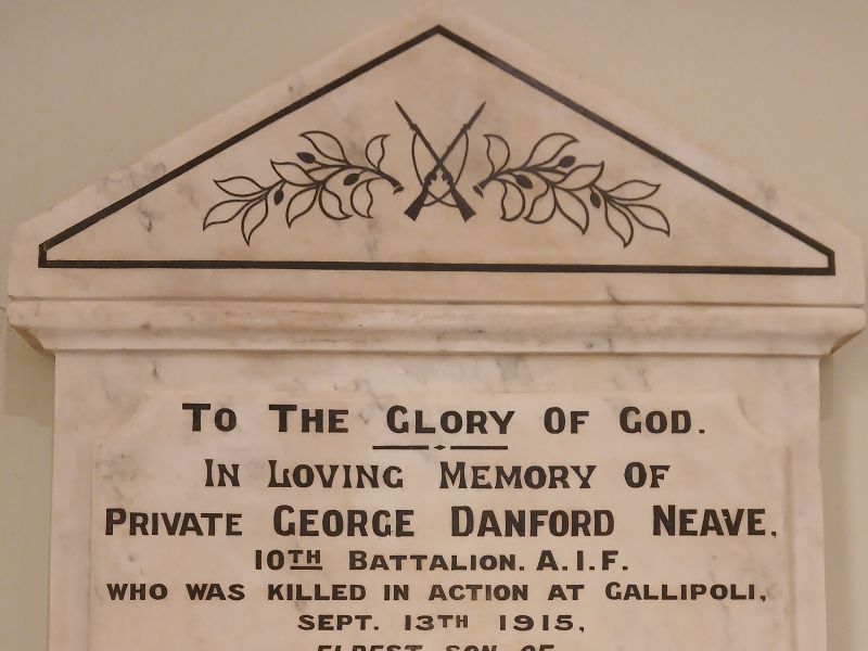  Pte George Danford Neave Memorial (St Columba Anglican Church)