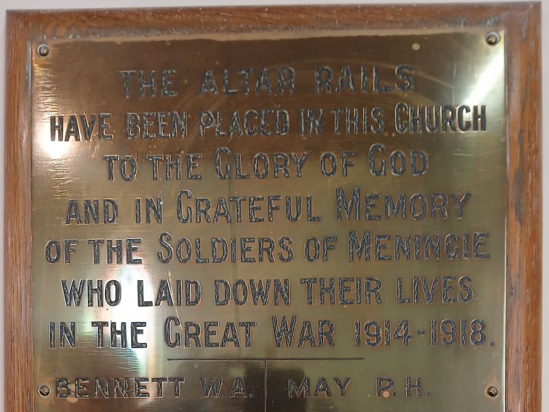 St John the Evangelist Anglican Church Meningie Roll of Honor