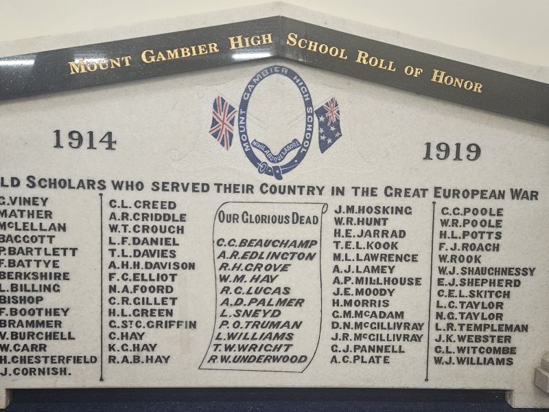 Mt Gambier High School Roll of Honor