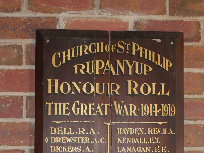 Church of St Phillip Rupanyup Honour Roll