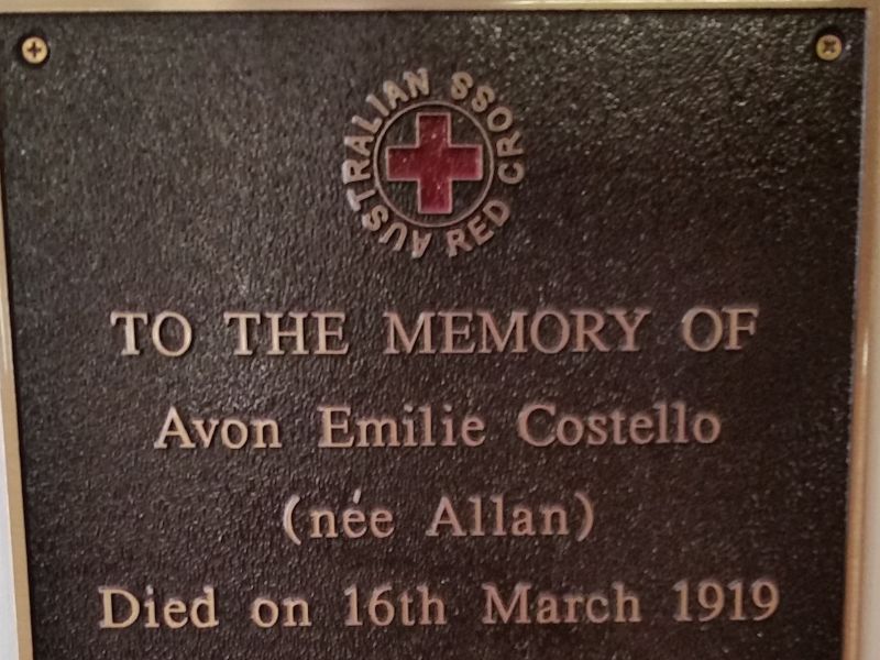 Karara & District Avon Costello Memorial Plaque located in the Karara Hall