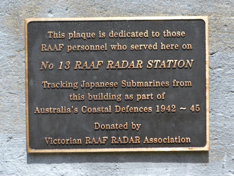 No 13 RAAF Radar Station Plaque