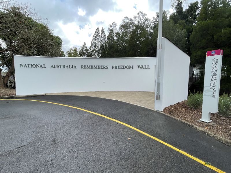 Entrance to National Australia Remembers Freedom Wall