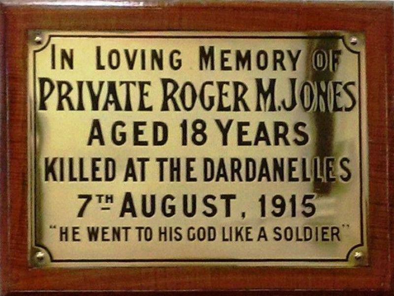Private Roger M Jones Memorial Plaque