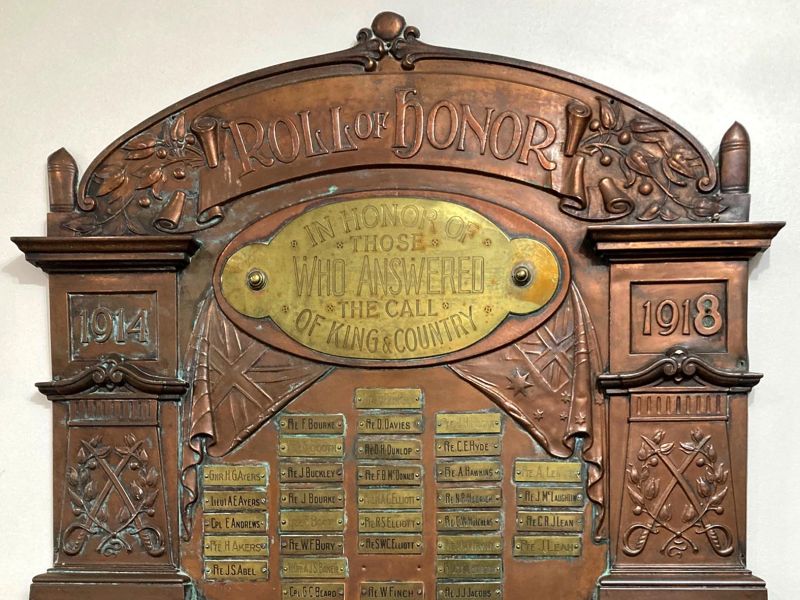 Cobar World War I Roll of Honour Located within the Cobar Memorial Services Club