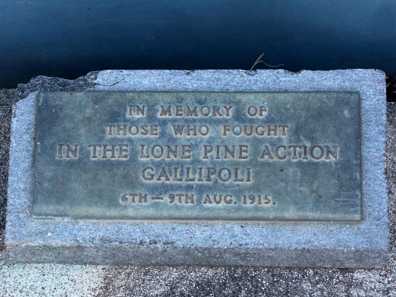 Kyneton Gallipoli Lone Pine Action Memorial Plaque Located Outside of the Kyneton RSL Club Rooms