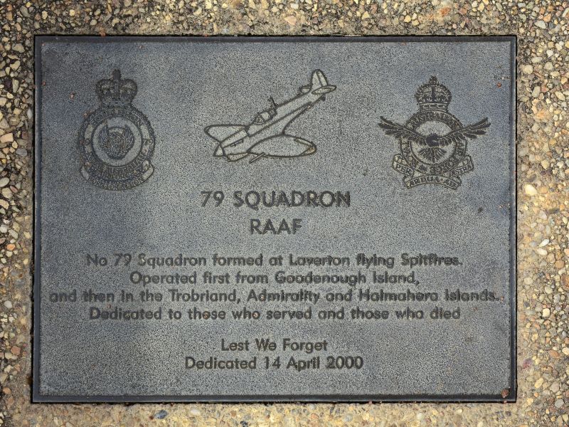 The plaque commemorating 79 Squadron RAAF of the Second World War