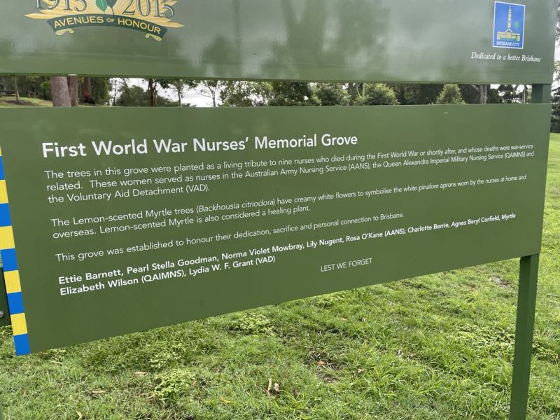 WWI Nurses' Grove