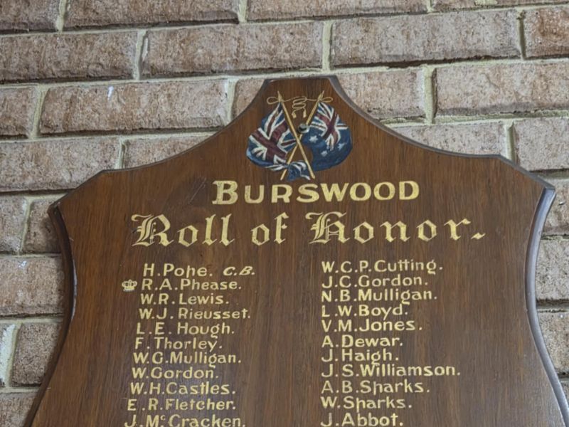 Ascot Burswood WWI Roll of Honor