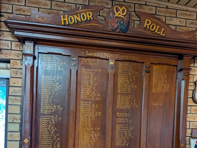 Canning Honor Roll Canning District RSL