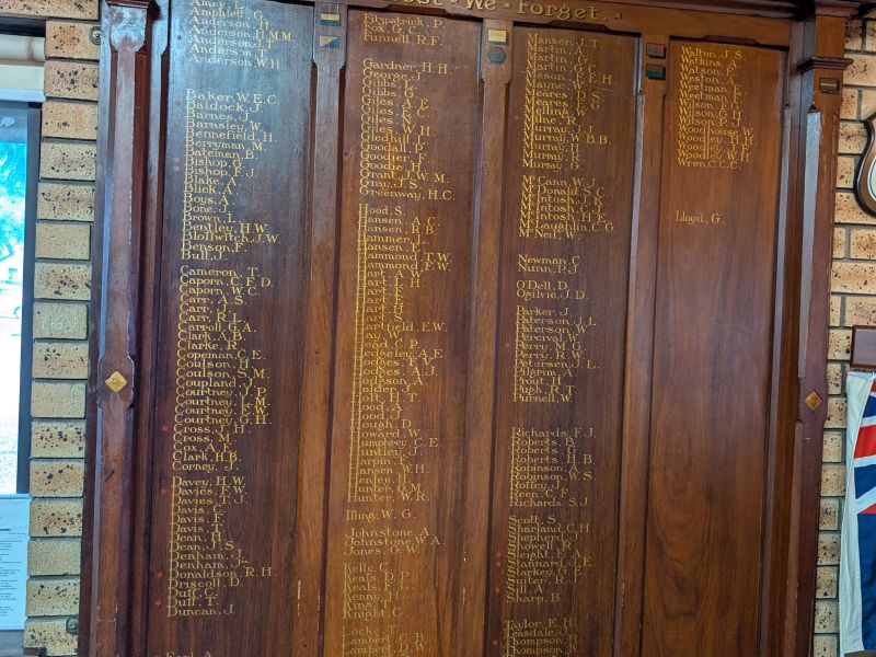 Canning Honor Roll Canning District RSL
