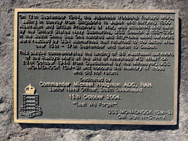 Rakuyo Maru Plaque