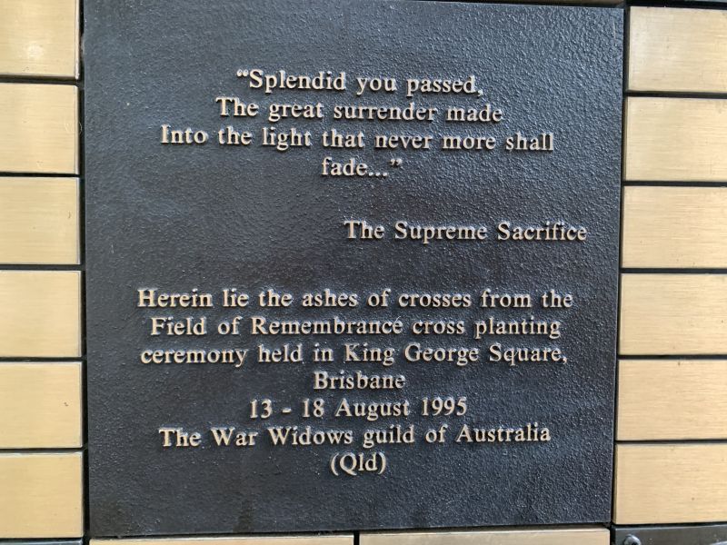 War Widows Field of Ashes Memorial Plaque