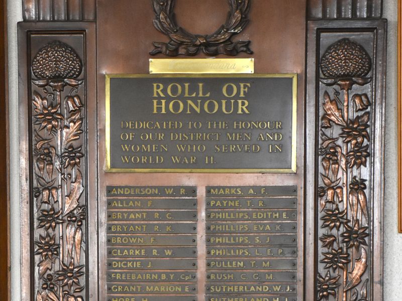 The Wattamondara Second World War Honour Roll, located at the Cowra RSL sub-Branch