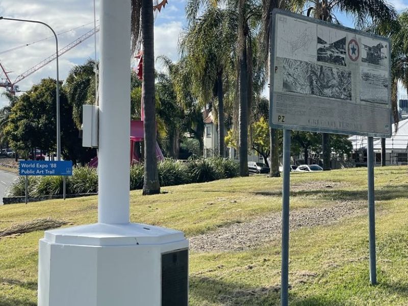 Plaque on Flagpole base