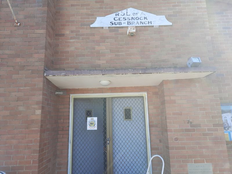 Front Entrance Cessnock RSL War Memorial hall