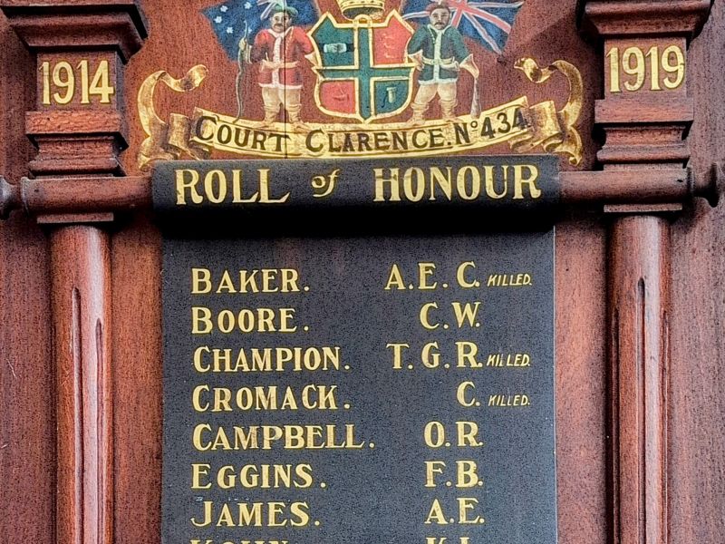 Court Clarence No 434 Roll of Honour 