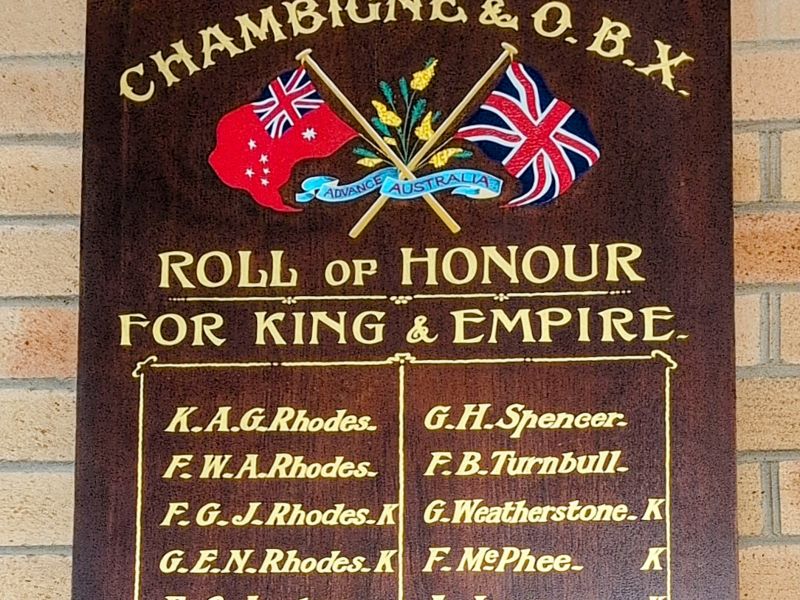 Chambigne & O.B.X. Roll of Honour 