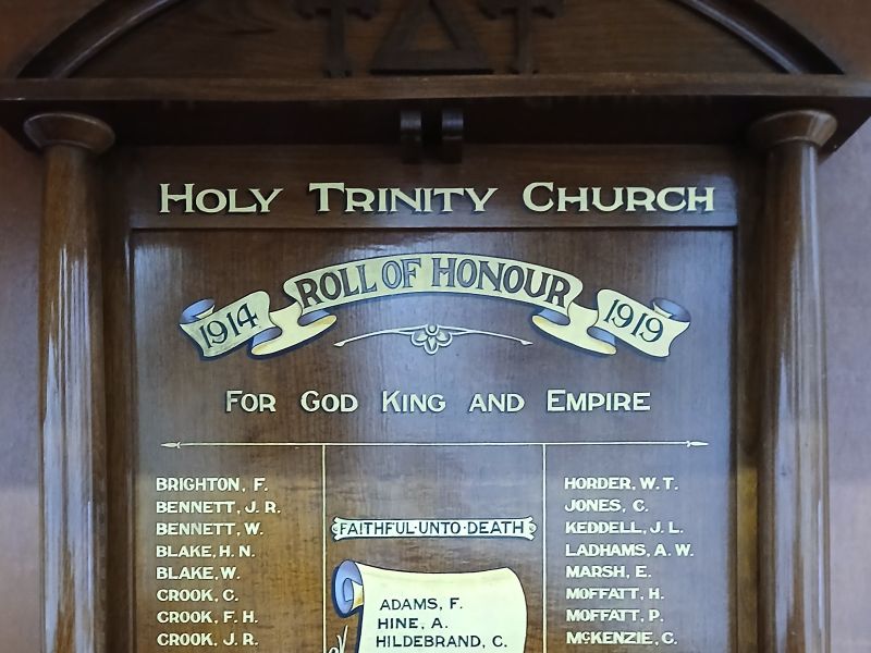 Holy Trinity Anglican Church Roll of Honour, Bacchus Marsh