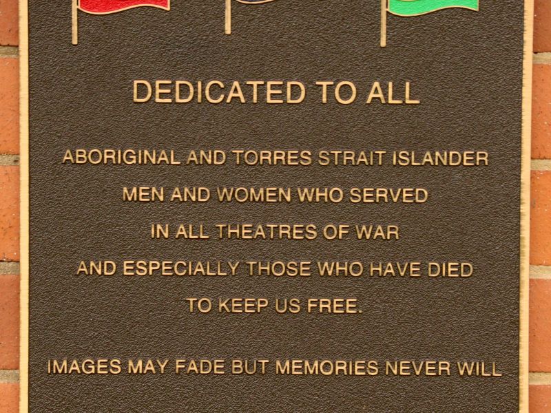 Grafton War Memorial Gardens Aboriginal and Torres Strait Islanders Men and Women Commemorative Plaque