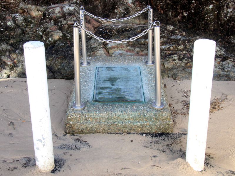 The "Anzac Story" Commemorative Plaque Located at the Base of Elephant Rock and Adjacent to the Currumbin Beach Surf Club (Plaque Damaged during Cyclone Alfred in early 2025)