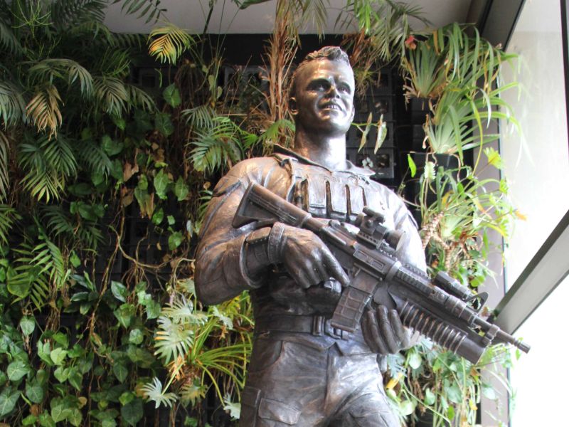 Currumbin Palm Beach RSL Corporal Cameron Baird VC, MG Memorial Statue Located in the Foyer of the Currumbin RSL