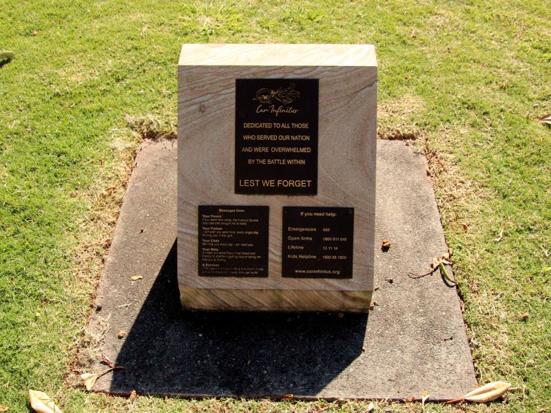 Cleveland Anzac Memorial Park's "Cor Inifitus" Memorial Plaque