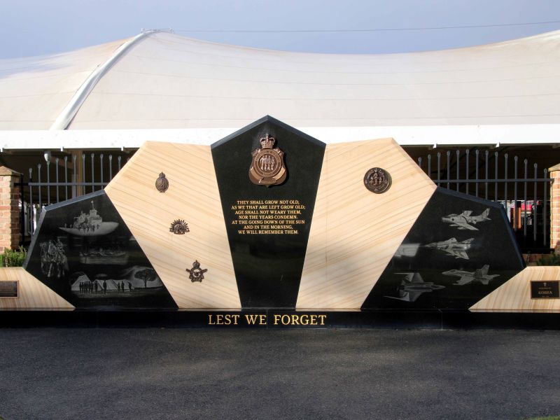 Raymond Terrace War Anzac Park "All Services" Commemorative Stone and Marble Wall