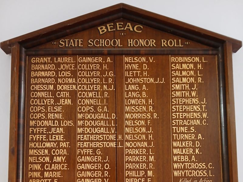 Beeac State School WW2 Honor Roll