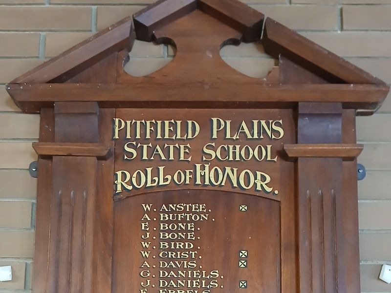 Pitfield Plains State School Roll of Honor
