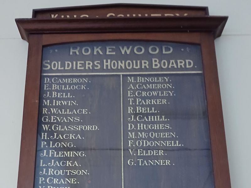 Rokewood Soldiers Honour Board