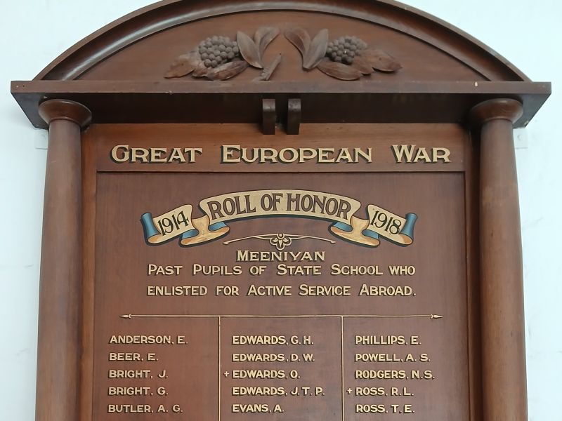 Meeniyan State School Roll of Honor