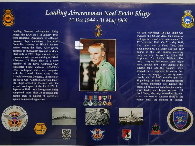 Leading Aircrewman Noel Ervin Shipp Memorial plaque