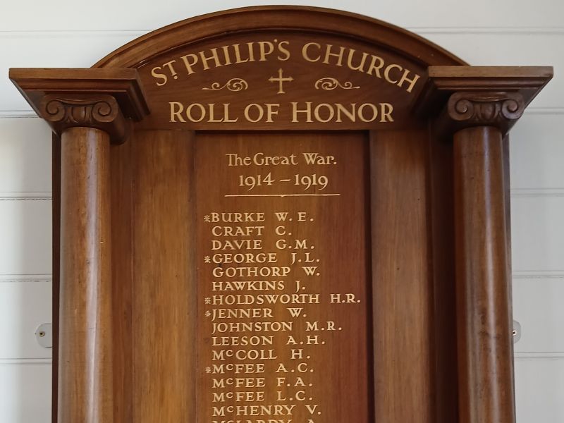 St Philip's Anglican Church Roll of Honor (Cowes)