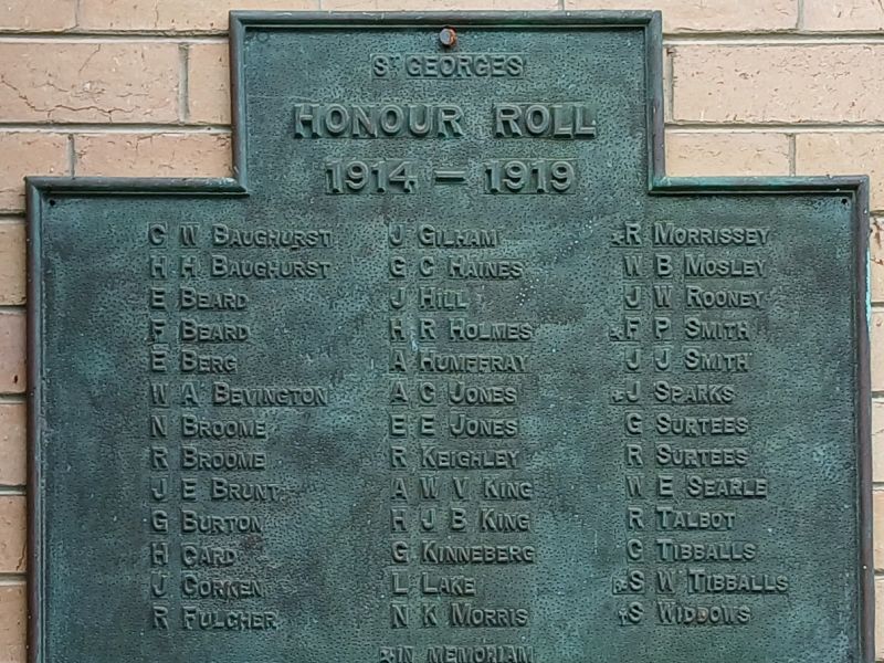St George's Anglican Church Honour Roll (Wonthaggi)