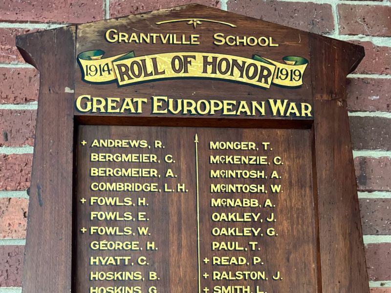 Grantville State School Roll of Honor