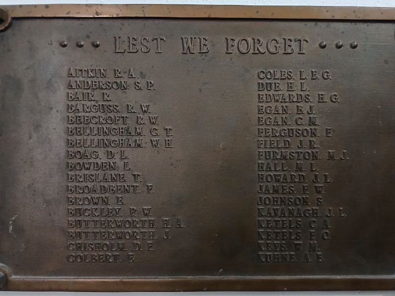Leongatha WW2 Roll of Honour