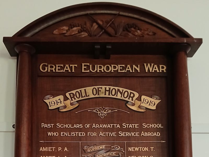 Arawata State School Great War Roll of Honor