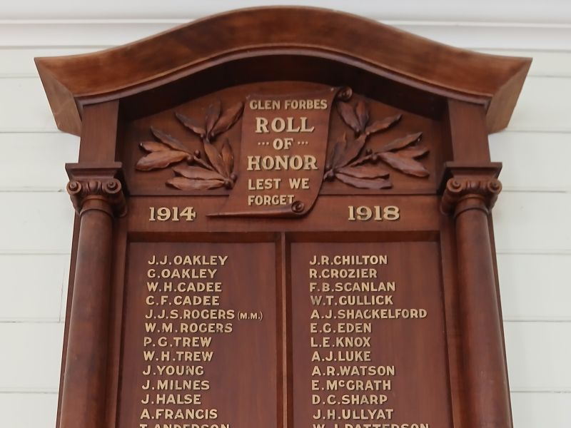 Glen Forbes Roll of Honor