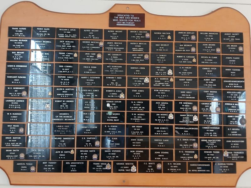 Bass District RSL Honour Board 